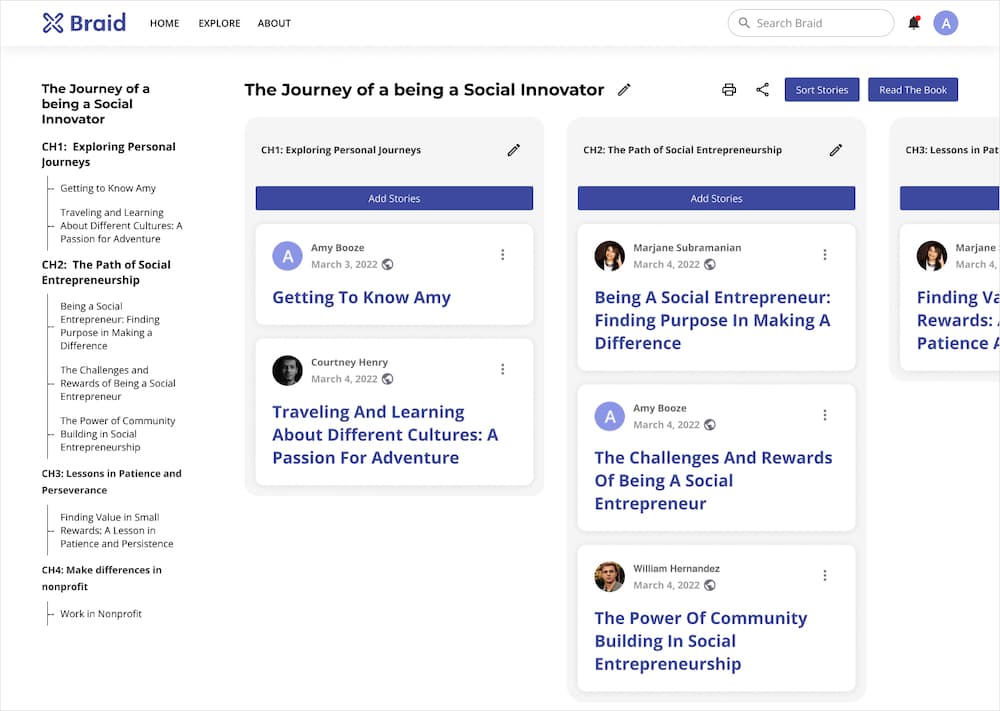 Book mode edit screen